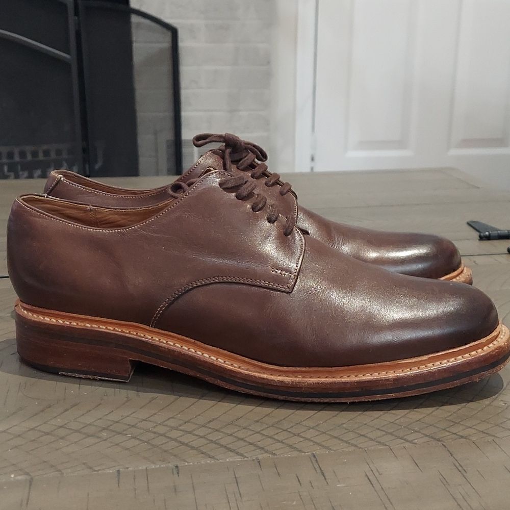 Grenson Brown Leather Derby Shoes Sz 10.5G